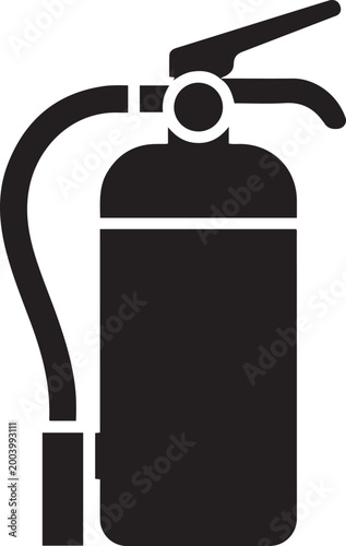 Fire extinguisher flat. logo Vector Black silhouettes