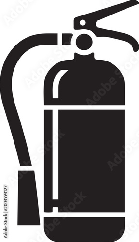 Fire extinguisher flat. logo Vector Black silhouettes