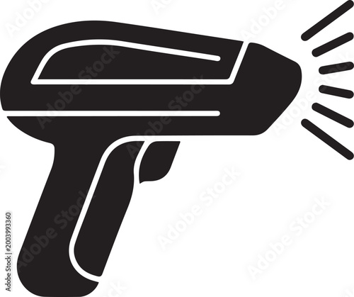 Barcode scanner Icon vector. logo Vector Black silhouettes