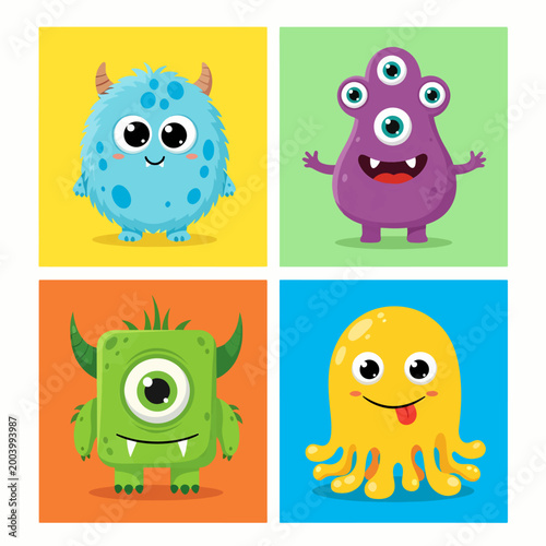 Adorable creatures with playful faces and cheerful cartoon vibes