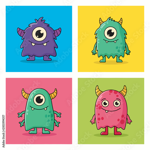 Funny creatures with playful personalities and cheerful expressions
