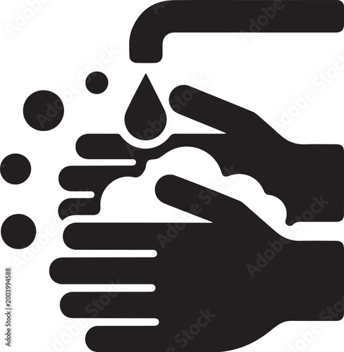 Handwashing Icon vector. logo Vector Black silhouettes