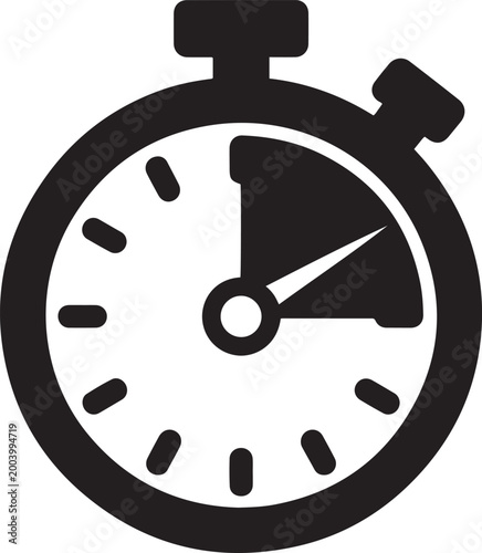 Timer Icon vector. logo Vector Black silhouettes