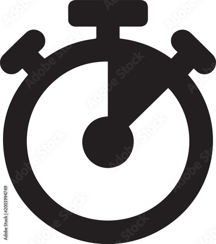 Timer Icon vector. logo Vector Black silhouettes