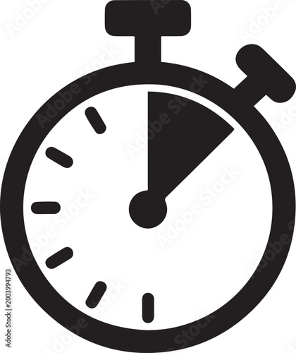 Timer Icon vector. logo Vector Black silhouettes