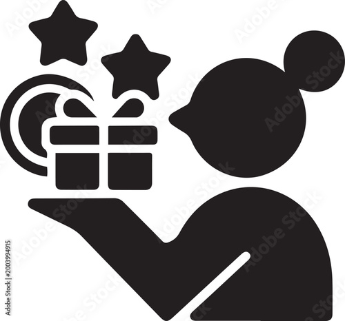 Loyalty program Icon vector. logo Vector Black silhouettes