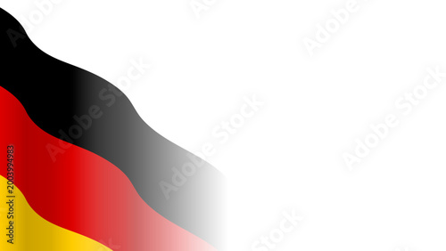 Vector waving Flag of the Federal Republic of Germany. Waving Germany flag with empty, blank, copy space on transparent background. Design element for presentation, banner, web. Place for text