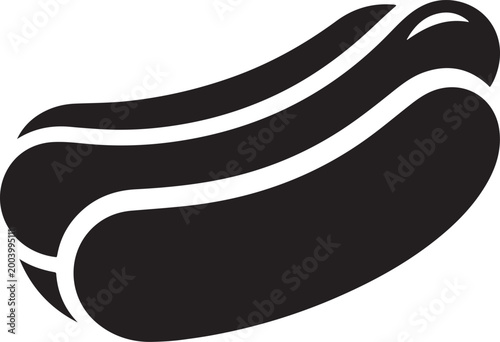 Hot dog Icon. logo Vector Black silhouettes