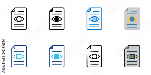 Vision statement icons set multiple style collection. Editable stroke 
