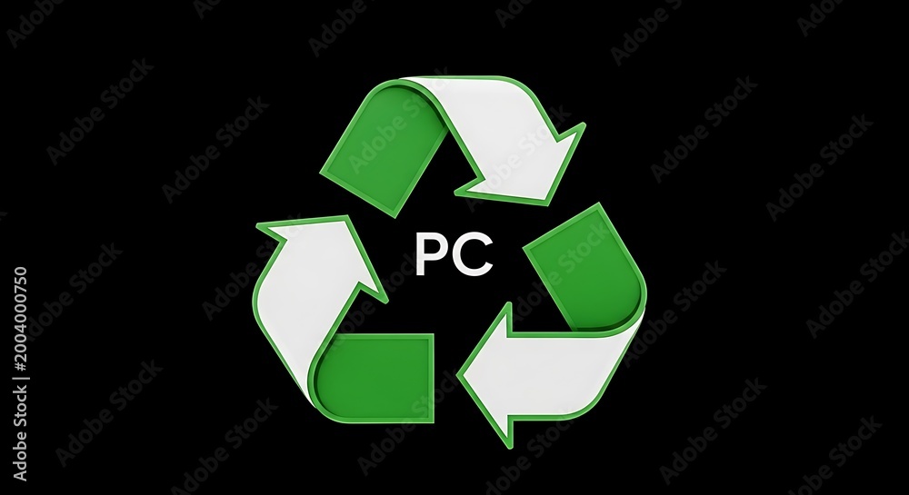Obraz premium Green and white recycle symbol with 