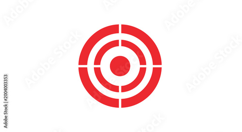 red segmented circle design on white background