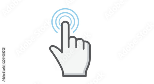 touch interaction icon with hand and ripple effect