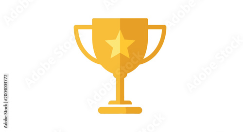 trophy icon with star design on white background