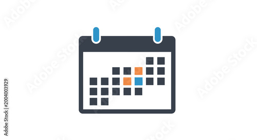 calendar icon with colorful dates on white background
