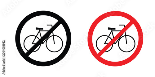 Free Download Bicycle prohibition sign vector editable stroke. logo symbol illustration. - GFXLoad