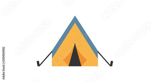 tent icon in flat design style on white background