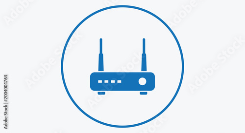 router icon in blue circle on white background