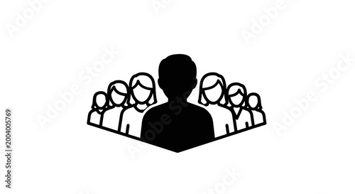 Photos Silhouette of a man speaking.