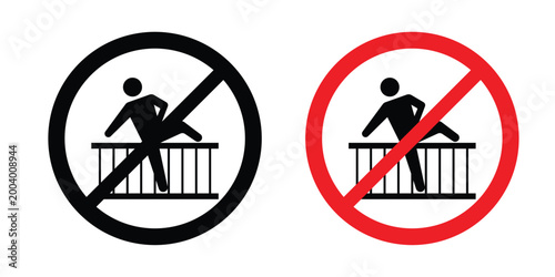 Do not climb sign vector editable stroke. logo symbol illustration.