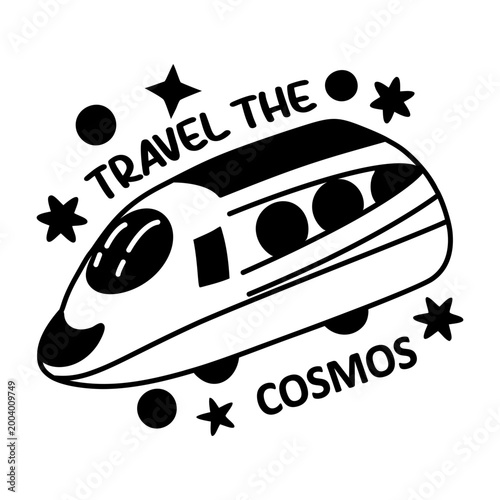 A glyph sticker of a satellite with stay updated typography 
