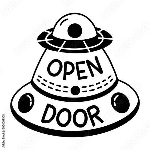 A glyph sticker of a satellite with stay updated typography 
