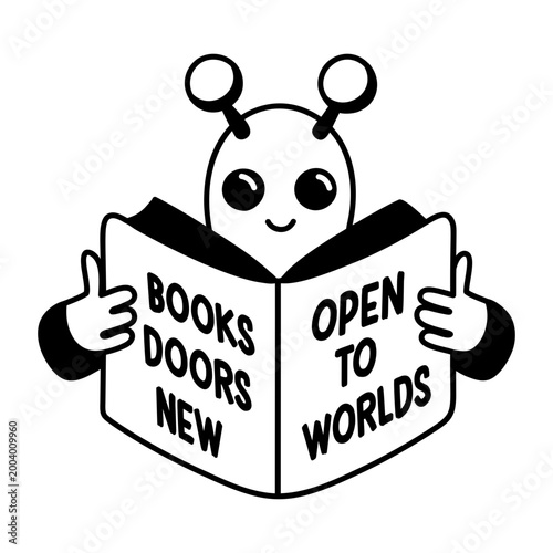 A glyph sticker of a satellite with stay updated typography 
