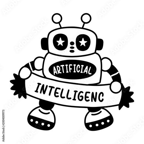 A glyph sticker of a satellite with stay updated typography 
