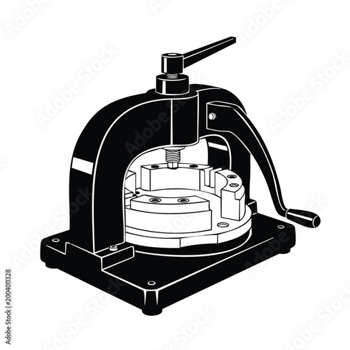 Vintage vice machine silhouette set bundle industrial object graphic.