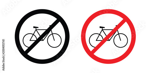 Free Download Forbidden bicycling icon vector editable stroke. logo symbol illustration. - GFXLoad