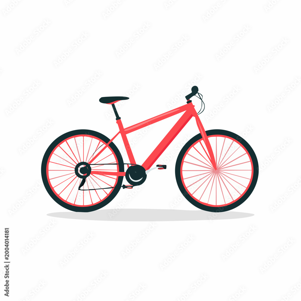 Fototapeta premium Red Bicycle Illustration