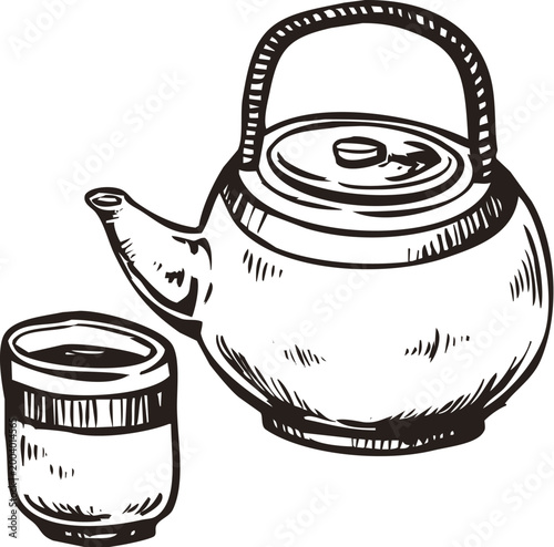 Foto hand drawn tea