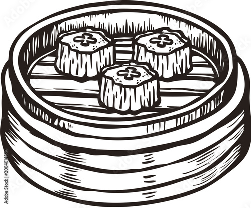 Photography hand drawn Shumai