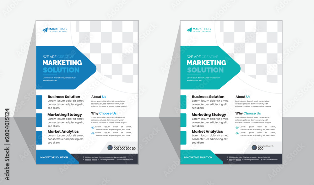 Obraz premium modern design template for Flyer, Multipurpose Flyer Layout with 2 colour Accent