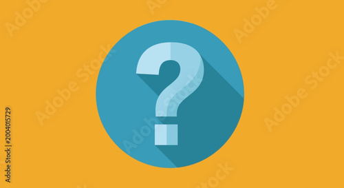 question mark icon on blue circle with yellow background
