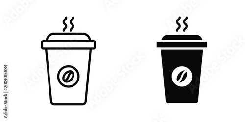 Foto Hot coffee cup icon vector editable stroke