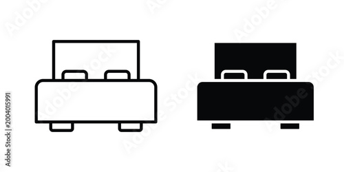 hotel room icon vector editable stroke. logo symbol illustration.