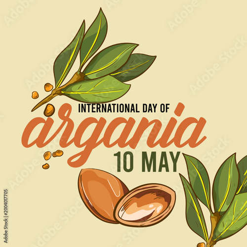 International Argania Day Argan Oil Vector