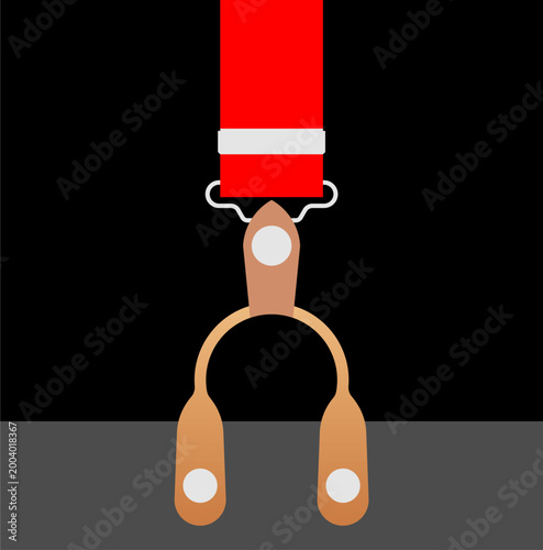 Red suspenders on a black background