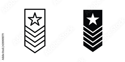 Military rank badge icon vector editable stroke. logo symbol illustration.