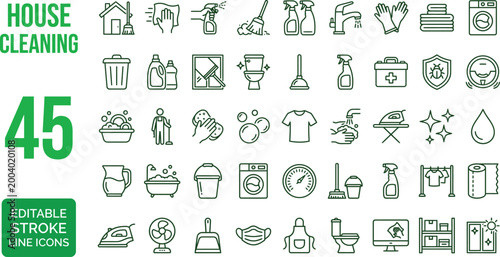 Fotografía House Cleaning icon set