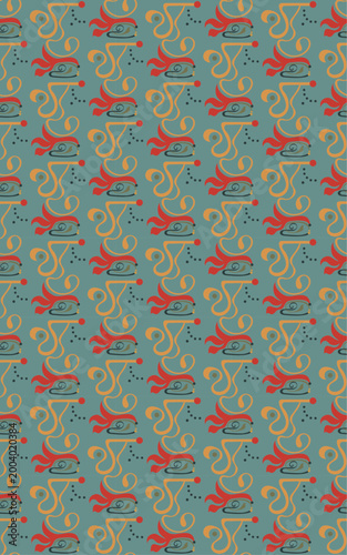 Vector pattern with different curved shapes.