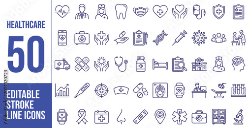 Tableau sur toile Healthcare icon set
