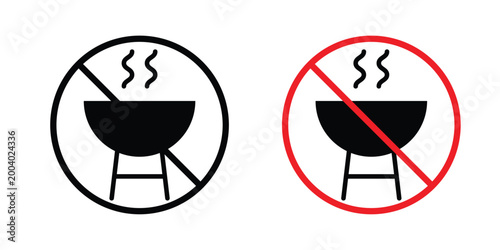 No grill sign vector editable stroke. logo symbol illustration.
