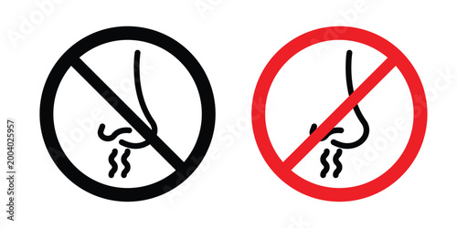 No smell sign vector editable stroke. logo symbol illustration.