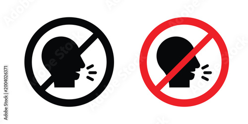 Fotografie No talking sign vector editable stroke. logo symbol illustration.