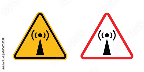 Non ionizing radiation hazard sign vector editable stroke. logo symbol illustration.