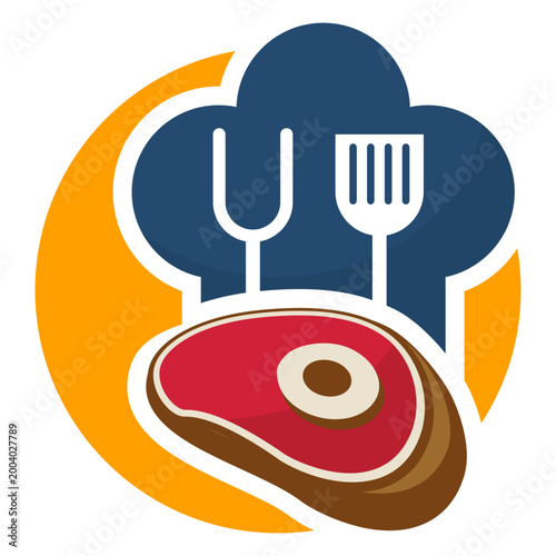Beef grill logo template
