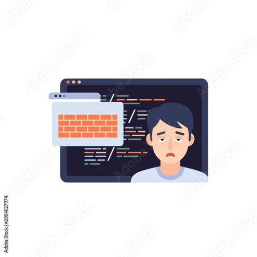 Unhappy Programmer Facing Coding Errors at Work