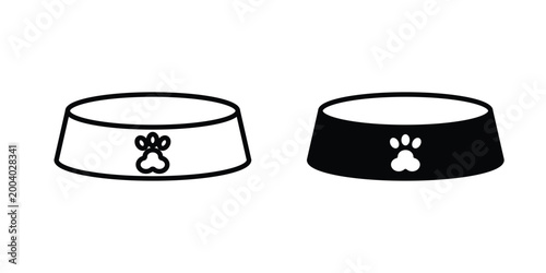 Pets bowl icon vector editable stroke. logo symbol illustration.