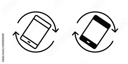 Phone screen rotation icon vector editable stroke. logo symbol illustration.